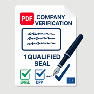 Cachet EPREL ou DPP : Certificat électronique qualifié (QSealC) pour l'inscription fournisseur EPREL ou Digital Product Passport (DPP)